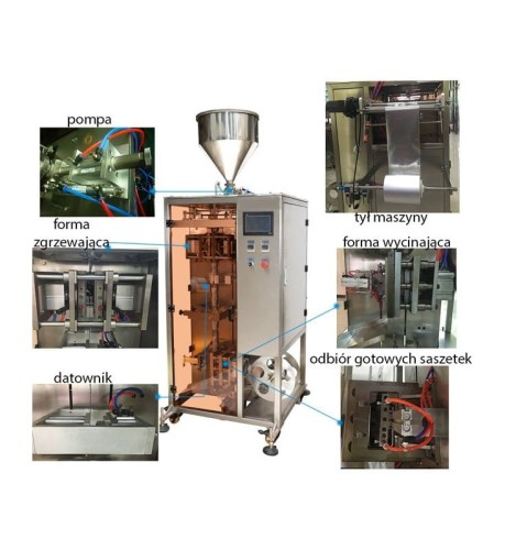 SASZETKARKA DO CUKRU UN 320 SASZETKI W KSZTAŁCIE SERCA