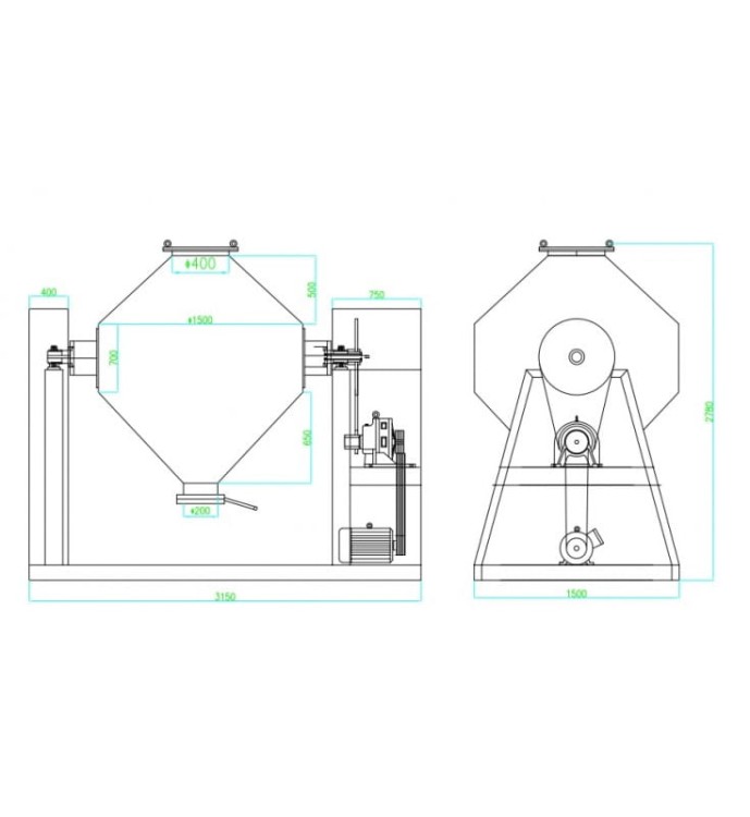 MIESZALNIK DWUSTOŻKOWY DO PROSZKU CW-2000