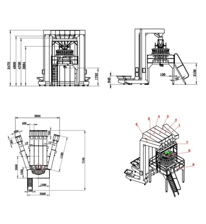 POZIOMA MASZYNA PAKUJĄCĄ SW-HP-180 ZESTAW DLA 6 PRODUKTÓW